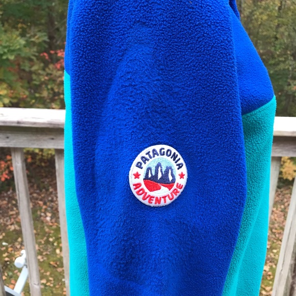 PATAGONIA TEAL, PURPLE, BLUE COLOR BLOCK SYNCHILLA SNAP FLEECE SZ S EUC - Picture 5 of 5